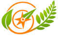 Logotipo oficial de Aprender de la Tierra. Diseño minimalista que fusiona la espiral geométrica de un fósil de amonita con una hoja verde, simbolizando la unión entre la historia ancestral y la naturaleza.